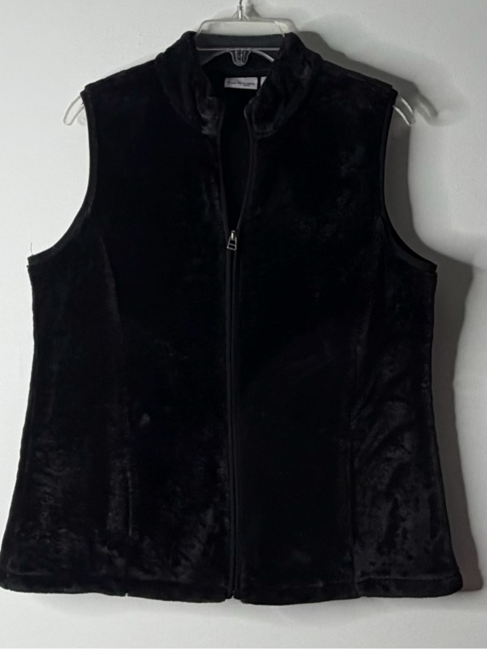 Kim Rogers Black Plush Zip Vest